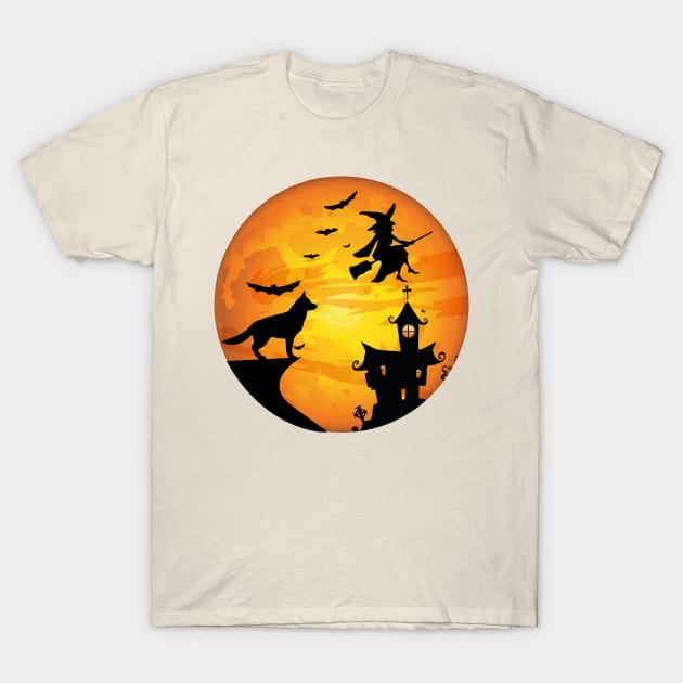 German shepherd halloween T-Shirt by madani04